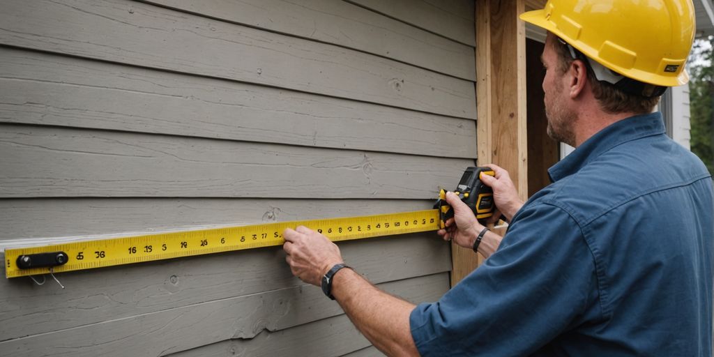 person calculating siding 